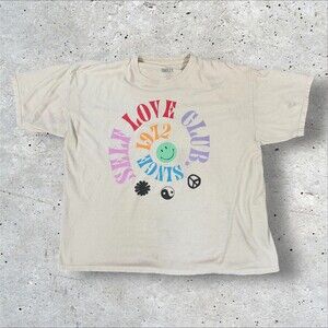 Smiley Originals Self Love Club Graphic T Shirt Womens Size OS One Size Beige